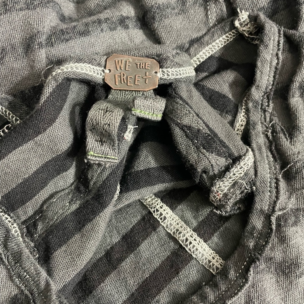 We The Free Blouse Black Green Stripe Tank Top - Picture 5 of 6